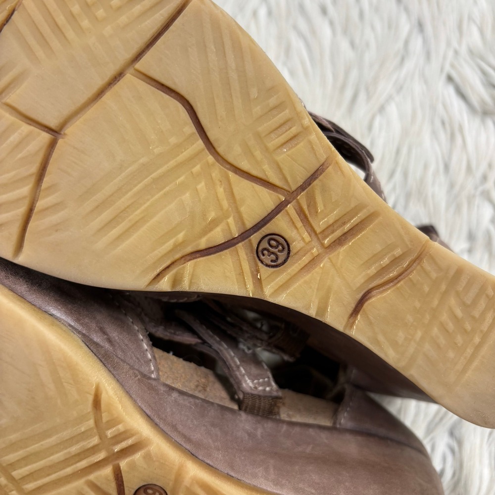 Miz Mooz Women's 39 8.5 9 Brown Leather Maya Wedge Gladiator Sandals Boho - Picture 8 of 9